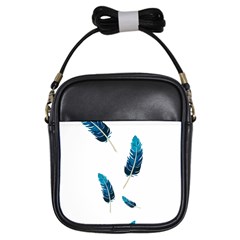 Feather Bird Girls Sling Bag by artworkshop