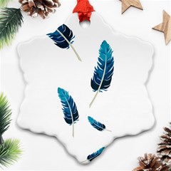 Feather Bird Snowflake Ornament (two Sides) by artworkshop