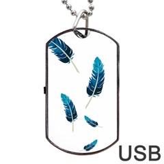 Feather Bird Dog Tag Usb Flash (two Sides) by artworkshop