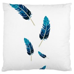 Feather Bird Large Cushion Case (two Sides) by artworkshop