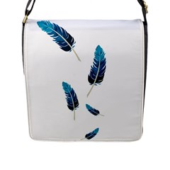 Feather Bird Flap Closure Messenger Bag (l) by artworkshop