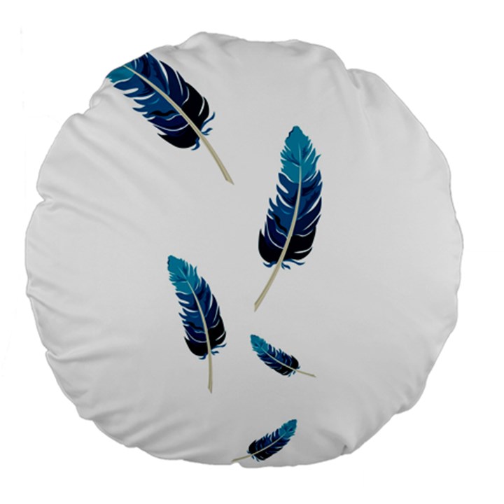 Feather Bird Large 18  Premium Flano Round Cushions