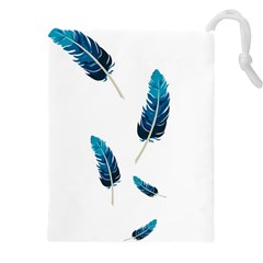 Feather Bird Drawstring Pouch (4xl) by artworkshop