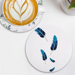 Feather Bird Uv Print Round Tile Coaster by artworkshop