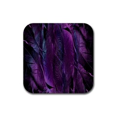 Feather Rubber Square Coaster (4 Pack) by artworkshop