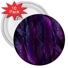 Feather 3  Buttons (10 Pack)  by artworkshop