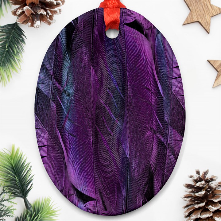 Feather Oval Ornament (Two Sides)