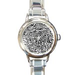 Fingerprint Round Italian Charm Watch Front