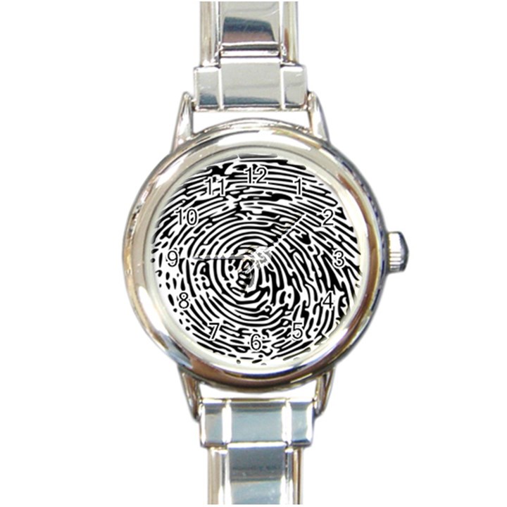 Fingerprint Round Italian Charm Watch