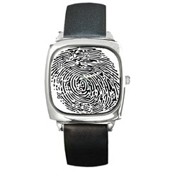 Fingerprint Square Metal Watch