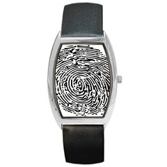 Fingerprint Barrel Style Metal Watch by artworkshop