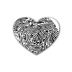 Fingerprint Rubber Coaster (heart) by artworkshop