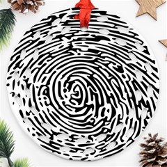 Fingerprint Round Filigree Ornament (two Sides) by artworkshop