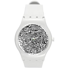 Fingerprint Round Plastic Sport Watch (m) by artworkshop