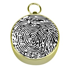 Fingerprint Gold Compasses by artworkshop