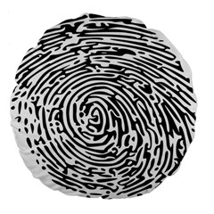 Fingerprint Large 18  Premium Flano Round Cushions by artworkshop