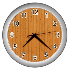 Hardwood Vertical Wall Clock (silver) by artworkshop