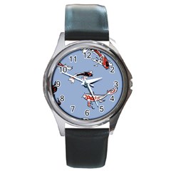 Fish Carp Koi Koi Round Metal Watch by artworkshop