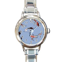 Fish Carp Koi Koi Round Italian Charm Watch by artworkshop