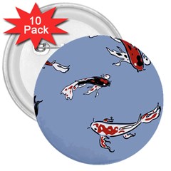 Fish Carp Koi Koi 3  Buttons (10 Pack)  by artworkshop