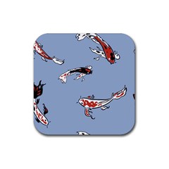 Fish Carp Koi Koi Rubber Coaster (square) by artworkshop