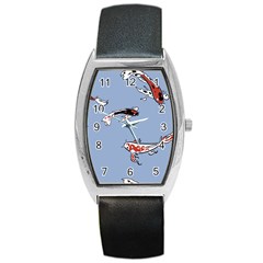 Fish Carp Koi Koi Barrel Style Metal Watch by artworkshop