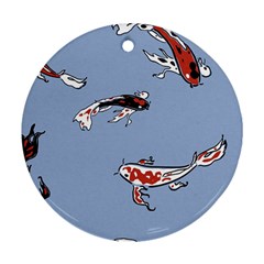 Fish Carp Koi Koi Round Ornament (two Sides) by artworkshop