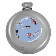 Fish Carp Koi Koi Round Hip Flask (5 Oz) by artworkshop