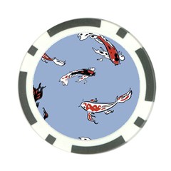 Fish Carp Koi Koi Poker Chip Card Guard by artworkshop