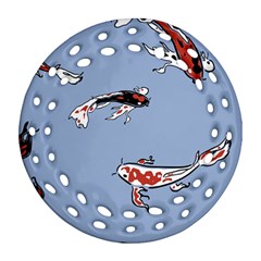 Fish Carp Koi Koi Round Filigree Ornament (two Sides) by artworkshop