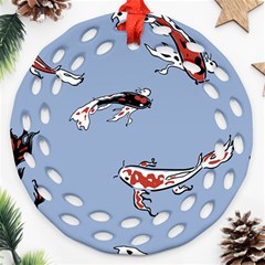 Fish Carp Koi Koi Ornament (round Filigree) by artworkshop