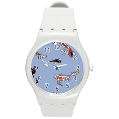 Fish Carp Koi Koi Round Plastic Sport Watch (m) by artworkshop