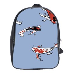 Fish Carp Koi Koi School Bag (xl) by artworkshop