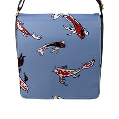 Fish Carp Koi Koi Flap Closure Messenger Bag (l) by artworkshop