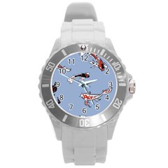 Fish Carp Koi Koi Round Plastic Sport Watch (l) by artworkshop