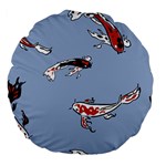 Fish Carp Koi Koi Large 18  Premium Flano Round Cushions Back