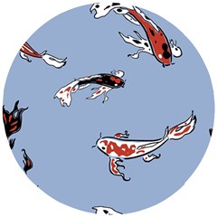 Fish Carp Koi Koi Wooden Puzzle Round by artworkshop