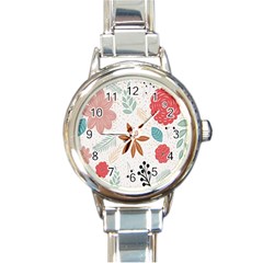 Nature Flora Round Italian Charm Watch by artworkshop