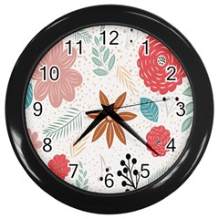 Nature Flora Wall Clock (black) by artworkshop