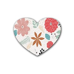 Nature Flora Rubber Heart Coaster (4 Pack) by artworkshop