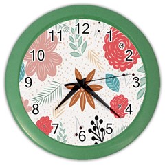 Nature Flora Color Wall Clock by artworkshop