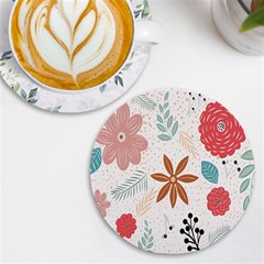 Nature Flora Uv Print Round Tile Coaster by artworkshop