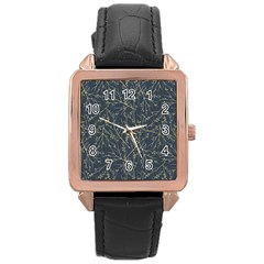 Nature Twigs Rose Gold Leather Watch  by artworkshop