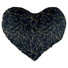 Nature Twigs Large 19  Premium Heart Shape Cushions by artworkshop