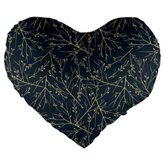 Nature Twigs Large 19  Premium Flano Heart Shape Cushions by artworkshop