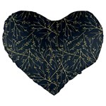 Nature Twigs Large 19  Premium Flano Heart Shape Cushions Front