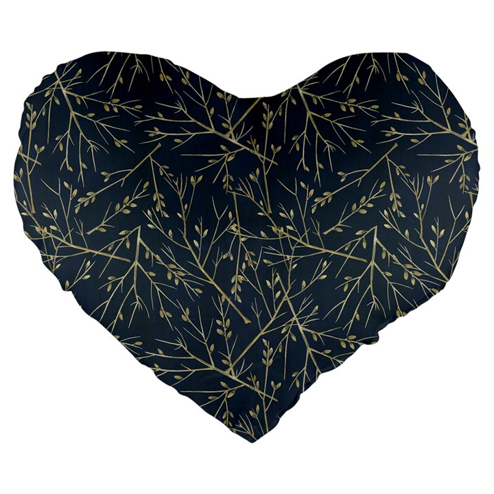 Nature Twigs Large 19  Premium Flano Heart Shape Cushions