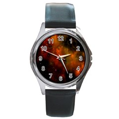 Space Science Round Metal Watch by artworkshop