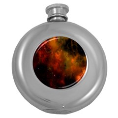 Space Science Round Hip Flask (5 Oz) by artworkshop