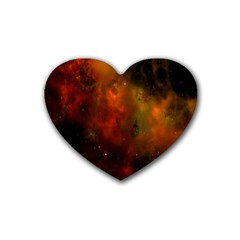 Space Science Rubber Heart Coaster (4 Pack) by artworkshop